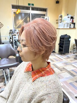 サムブリッジ(SOMEBRIDGE) フラミンゴピンクカラー × ハンサムショート (SOMEBRIDGE)