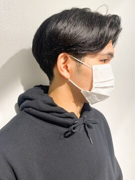 ロイ 南青山 表参道(ROI) メンズカットセンターパートマッシュニュアンスパーマ