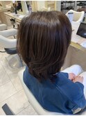 40代50代60代トップふんわりレイヤーカット白髪ぼかし