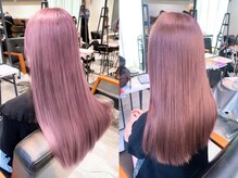 【ブリーチありダブルカラー】無敵カラー★ラベンダーピンク/原宿/ブリーチなしダブルカラー/髪質改善