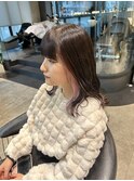 大人可愛い20代30代40代レイヤー切りっぱなしボブミディアム