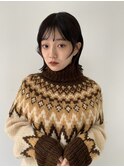 【フェイスレイヤー×ぱつっとミディアム】