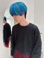 ジーナ 天神(Zina)&nbsp;ブルーデザインカラーマッシュ 【メンズサロンZina 天神】