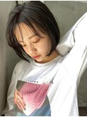 ナチュラルボブ前髪あり30代40代50代ショートボブウルフカット