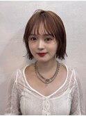 ストレートくびれヘアアプリコットオレンジ夏のヘアアレンジ
