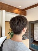 メンズショート×オリーブカラー