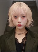 原宿　ピンクブロンド レイヤーボブ　ケアブリーチ2回