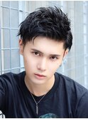 アップバング グリース ツーブロック メンズ 30代 ビジネス