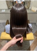#ミディアムヘア#斜めバング#グレージュカラー