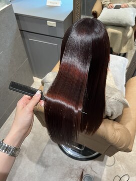 プアメリア 名古屋(Puamelia) トリートメント ブリーチなしダブルカラー 前髪縮毛矯正