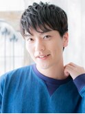 好感度大な前髪パーマ爽やかビジカジくせ毛風ショートo札幌月寒