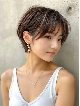 ブロッサム 東中野店 大人可愛い切りっぱなしひし形レイヤーカットモカベージュ