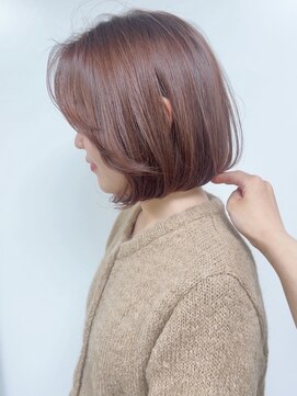 モリオフロムロンドン 原宿本店(morio from London) 【morio原宿】丸みボブ 顔周りカット 暖色カラー