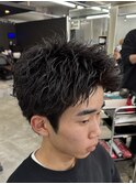 熊本メンズパーマ スパイキー 短髪 アップバング MEN'S HAIR