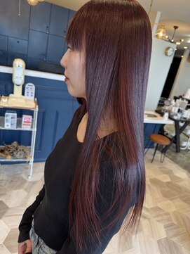 ラグ バイ シゲルカットクラブ 神田久志本店(lag) 艶感際立つストレート×ワインレッドカラー