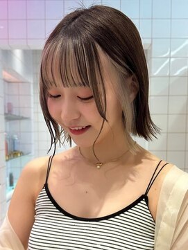 ロンド ストラーダ 心斎橋(Lond strada) レイヤーボブ×インナーカラー[心斎橋/髪質改善]