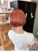 丸みボブ×オレンジ