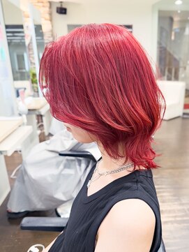 ディーボーイ 下通本店(D-BOY) チェリーレッド/ブリーチ/ダブルカラー