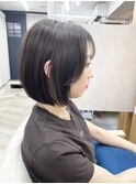 シースルーボブ×グレージュカラー　３０代、４０代、５０代