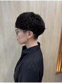 人と差がつくおしゃれな2ブロックマッシュとハードパーマ