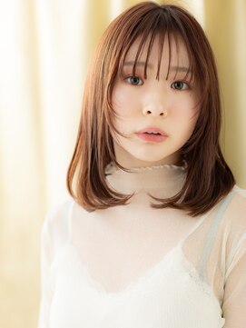 モッズヘア 越谷(mod's hair) フレンチバングブリーチなしハッシュレイヤーカット20代30代X
