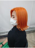 ANGELICA オレンジカラー&切りっぱなしボブ♪