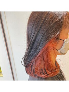 キングスベリー(Hair Relaxation King's Berry) 鎖骨ミディアム×アプリコットオレンジ