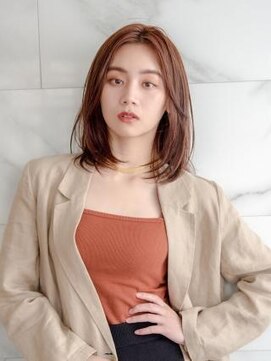 オーブ ヘアー グロー 橋本店(AUBE HAIR grawe) 【AUBE HAIR】ナチュラルストレート×セミディヘア