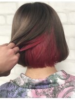 ラックスビーギャラリー なんば駅前店(LUXBE GALLERY) ＊津村＊style by LUXBE＊インナーカラー☆ピンク・レッド