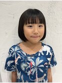 【キッズカット】肩につかない前上がりボブ♪