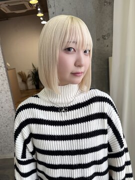ラニヘアサロン(lani hair salon) ホワイトブロンド/抜きっぱなし/ケアブリーチ/ベージュカラー/