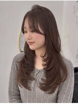 シーン(scene)&nbsp;choco brown×ザクザクレイヤー×ワンカール×髪質改善【広島】