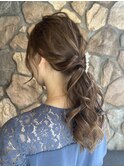 ローポニー/ヘアセット/ヘアアレンジ/マロンベージュ/表参道
