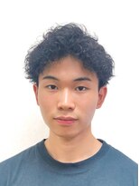 黄ぐまくん美容室 メンズ ツーブロック パーマ