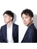 トリム 渋谷(trim.)&nbsp;サーフカール/刈り上げセンターパート/ブルーブラック[渋谷]