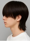 メンズ おしゃれな大人のセンターパートウルフカット 韓国風