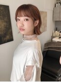 【オレンジカラーで個性的に】ショコラオレンジボブ