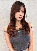 レイヤー/ネビージュ/韓国ヘア/イメチェン/縮毛矯正/中野/