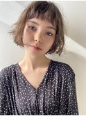 毛先パーマ×フレンチボブ【ベージュカラー】