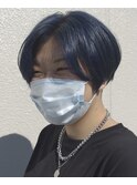 クール系ネイビーショート！ネイビーグレー