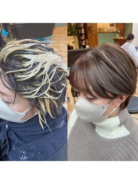 ヘアー デザイナーズ クルー ドルフィン(HAIR DESIGNERS CREW dolphin) 劇的ビフォーアフター#白髪をぼかすハイライト