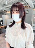CAF松本【サイド前下がりウルフ×ボルドーカラー】