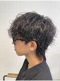 メンズマッシュウルフ波巻きスパイラルパーマ