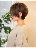 小顔似合わせ前髪韓国風くびれレイヤーカット大人ショート[仙台]