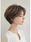 ショートボブ/前髪なし/グレイヘア/大人美人/30代/40代/50代