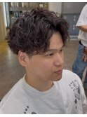 刈り上げセンターパートフェザーパーマサーフカールn