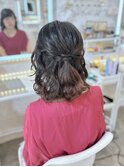 結婚式 二次会 お呼ばれ ハーフアップ