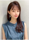 シャギーレイヤー韓国ワンホンヘアシースルーぱっつん前髪