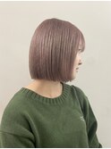 ピンクベージュピンクミルクティーブリーチありダブルカラー