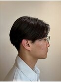 好感度◎韓国風センターパートマッシュ/黒髪/メンズカット